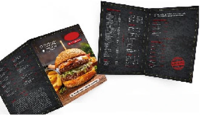 Gestaltete Flyer und Menükarten für die Gastronomie